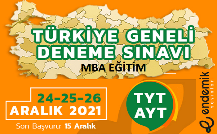 Endemik Yayınları Türkiye Geneli TYT-AYT 1.Deneme Sınavı 2022