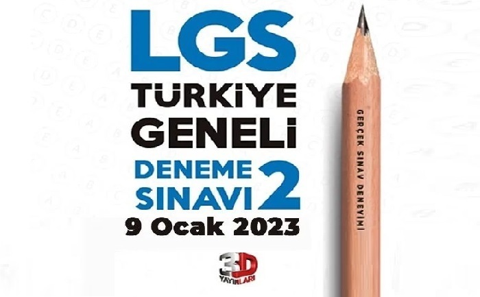 6 Ocak 2023 3D Yayınları LGS Deneme Sınavı-2 Cevap Anahtarı